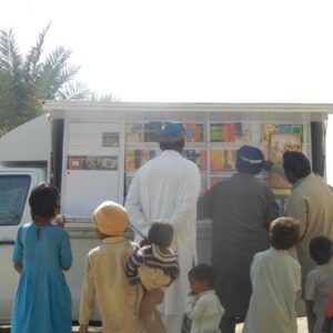 Book van visiting a village